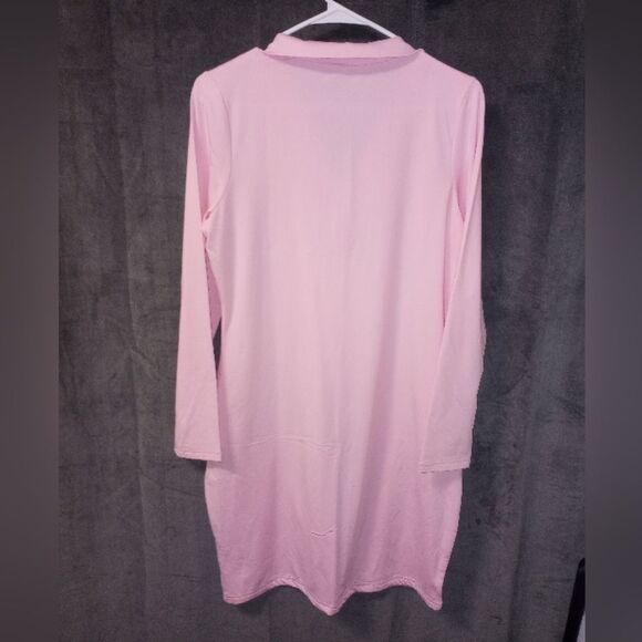 Stylish Pink/Hot Pink Bodycon Dress with Contrast Trim Size XXL NWOT P2P 19 In - Picture 5 of 7